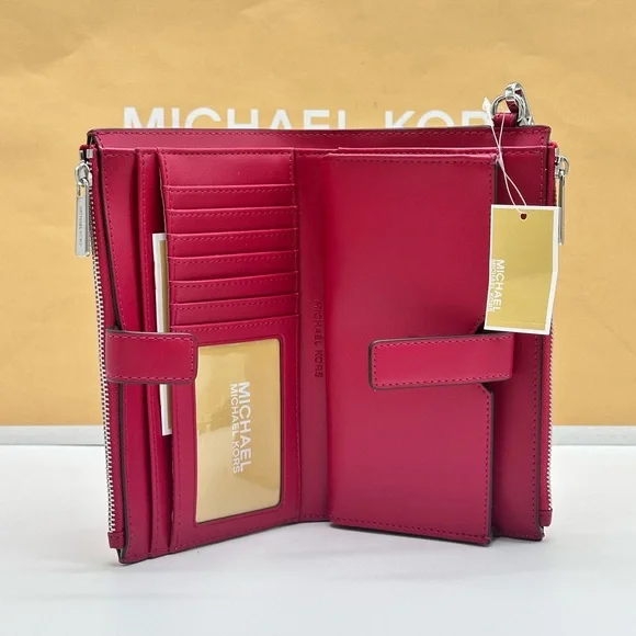 MICHAEL KORS
Jet Set Large Ombré Signature Logo Wristlet Dark Raspberry Multi - Picture 10 of 14